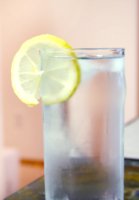 glass of water with lemon