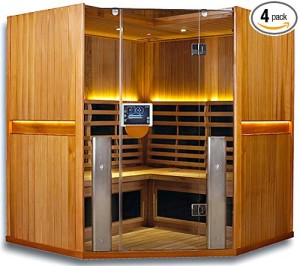 4 Person Corner Sauna ClearLight Sanctuary C-FS Full Spectrum