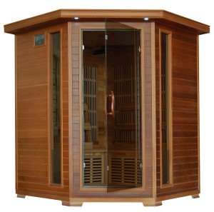 4 Person Corner Sauna FAR Infrared Red Cedar Wood