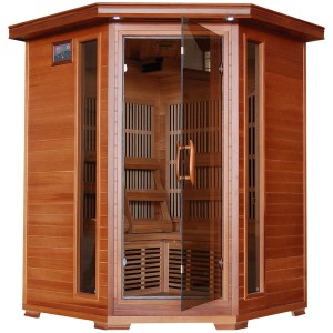 Radiant Saunas BSA1312 3-Person Cedar Corner Carbon